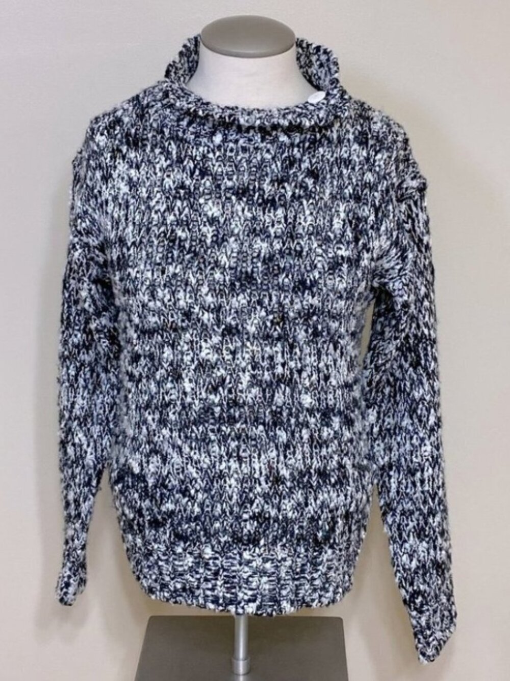 Vintage Cadogan Court Sportswear White Confetti Mock Neck Sweater M